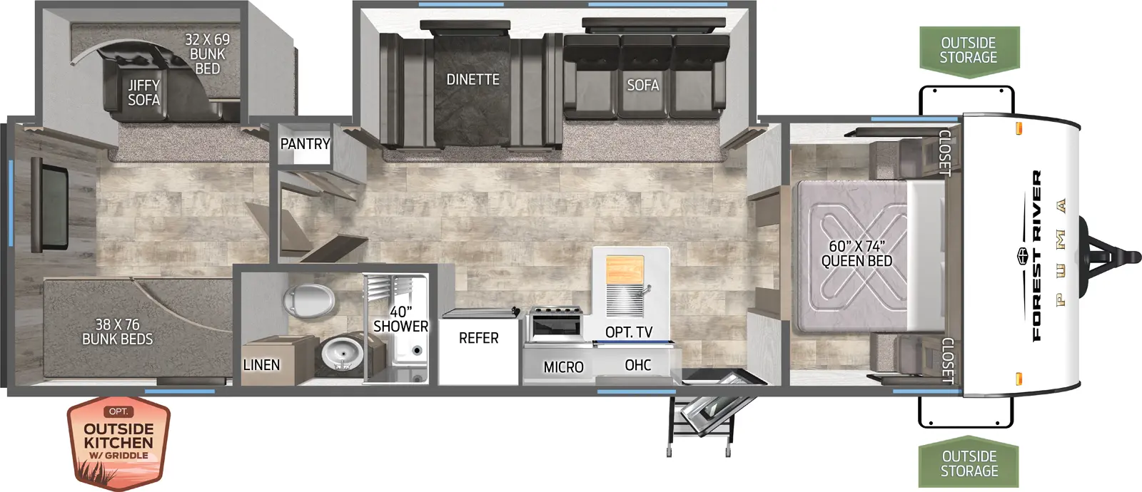 Puma Camping Edition 305BHCE Floorplan